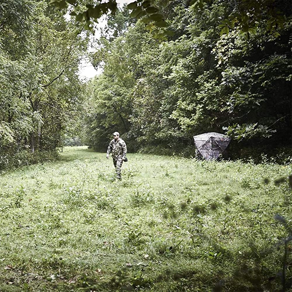 AMERISTEP Element Hub-Style Durable Noise-Free Hunting Ground Blind with Shoot-Through Mesh Windows & Gun Ports | 3 Hunters Concealment | Mossy Oak Break Up Country Camo | Easy Setup & Takedown