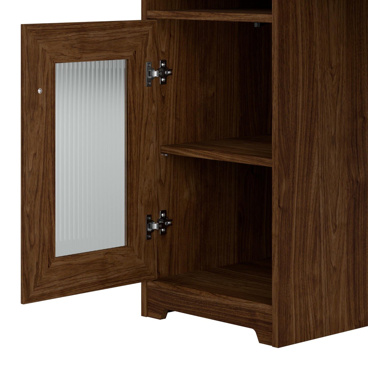 Bush Home Cabot L Shaped Desk with Hutch, Corner Desk with Storage for Home Office in Modern Walnut, 60W L Shaped Computer Desk