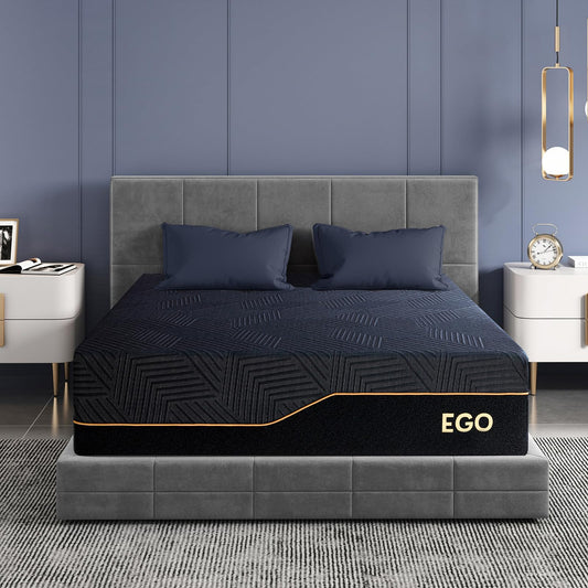 EGOHOME 14 Inch Twin XL Memory Foam Mattress for Back Pain, Cooling Copper Gel Bed in a Box, Foam Made in USA, CertiPUR-US Certified, Therapeutic Medium Firm,Daybed 38x80x14 Black