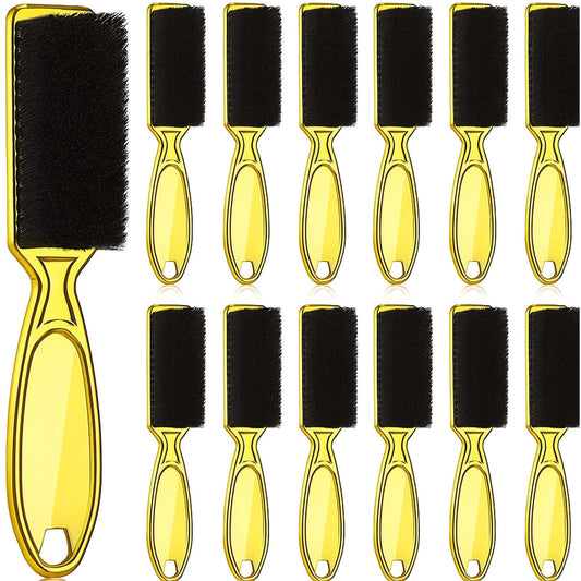 Patelai 12 Pcs Barber Clipper Brush Blade Trimmer Cleaning Brush for Fades Nail Neck Duster Manicure Salon(12,Gold)