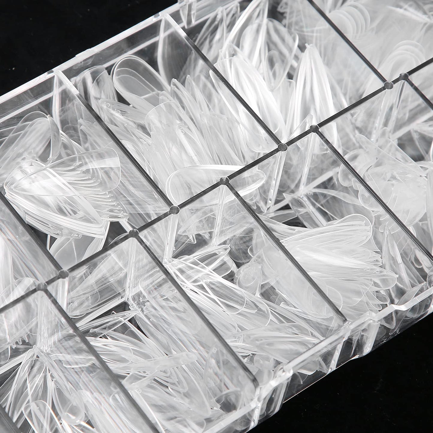 500PCS Nail Tips Full Cover Clear Stiletto Long Fake Nails ABS Material for Nail Salons DIY Nail Art 10 Sizes 0 9 Durable Odorless
