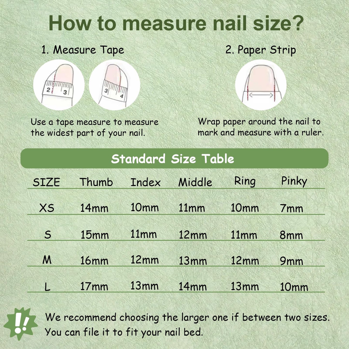 Tesytto Short Round Press On Nails, Green Glitter with Multicolor Line & Gold Clover Accents, Handmade Reusable Full Cover Nail Art (Size M)