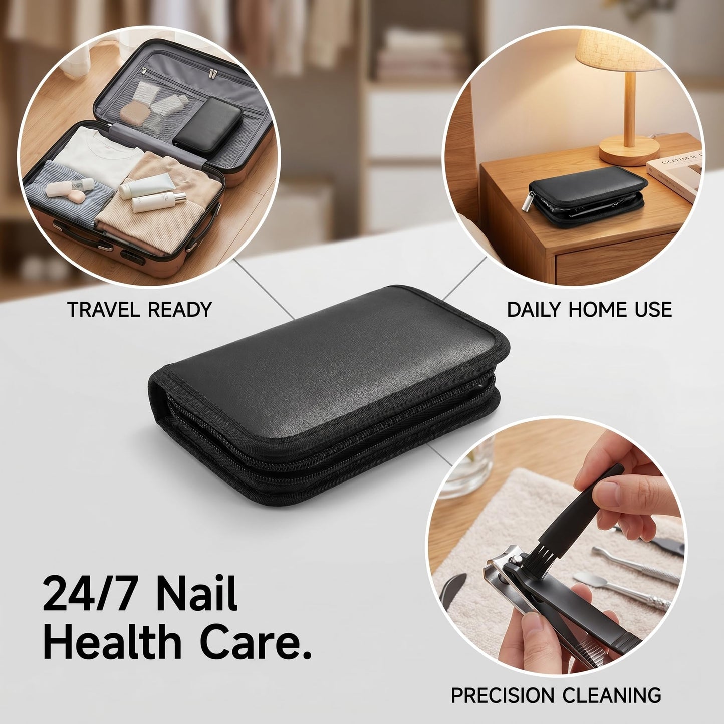 Toenail Clippers for Seniors Thick Toenails, Long Handle Toenail Clippers Set, Heavy Duty Toenail Clippers for Seniors, Wide Jaw Stainless Steel Ingrown Toenail Cutter, 8 Pcs Nail Clipper Kit
