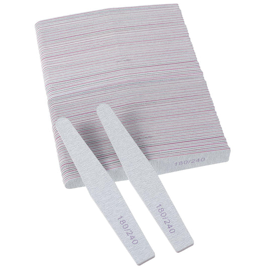 100 Pcs Nail File Set, Emery Board Nail Files for Natural Nails 180/240 Grit Nails Double Sided File Shaping Fingernail Filers Manicure Tools, Reusable