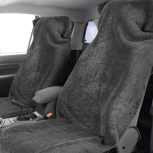 Peryiter 1 Pcs Car Seat Towel Cover 100% Cotton Athletic Running Towel Full-Sized Seat Workout Sweat Non Slip Washable Cover Gift Christmas Car for Man Workout Outdoor Sport Activities (Rectangular)