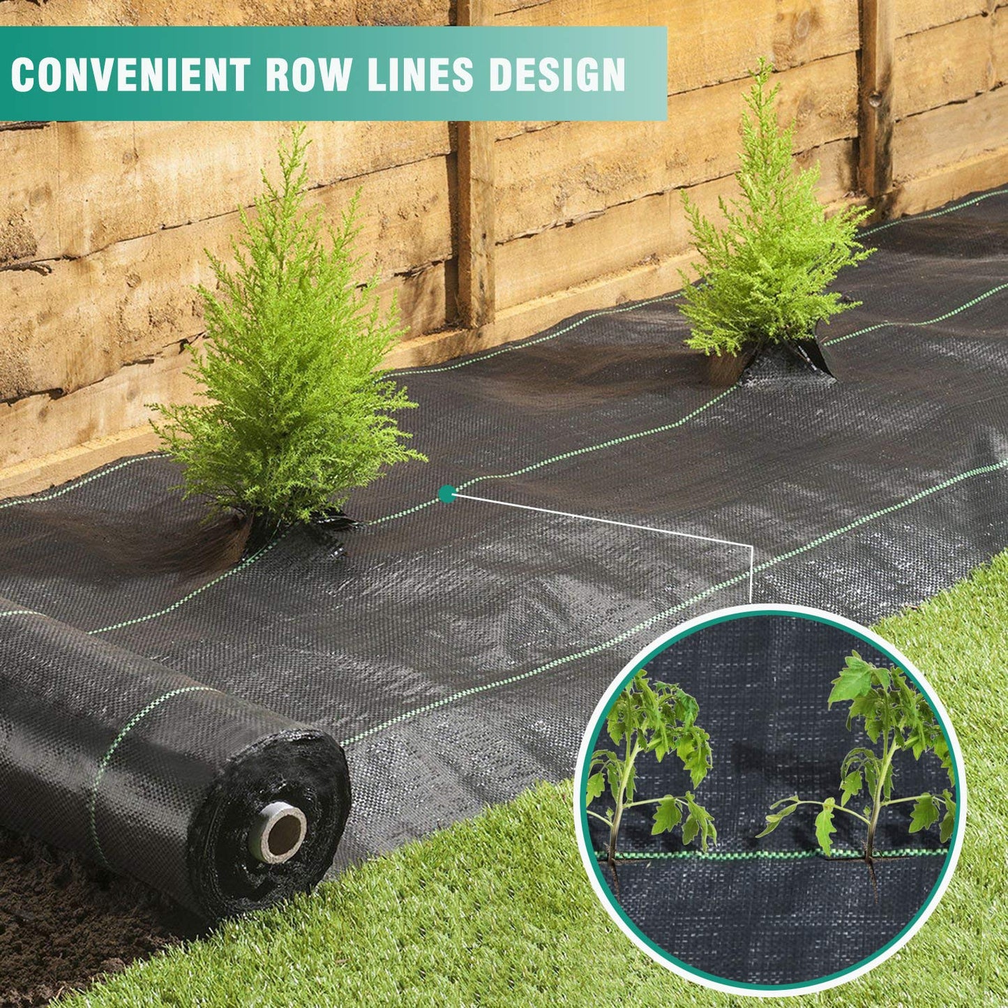 Snail 7ft x 100ft Weed Barrier Landscape Fabric Premium 5oz Pro Heavy Duty Ground Cover Anti-Weed Gardening Mat High Permeability Easy Setup Commercial Outdoor Weed Mat
