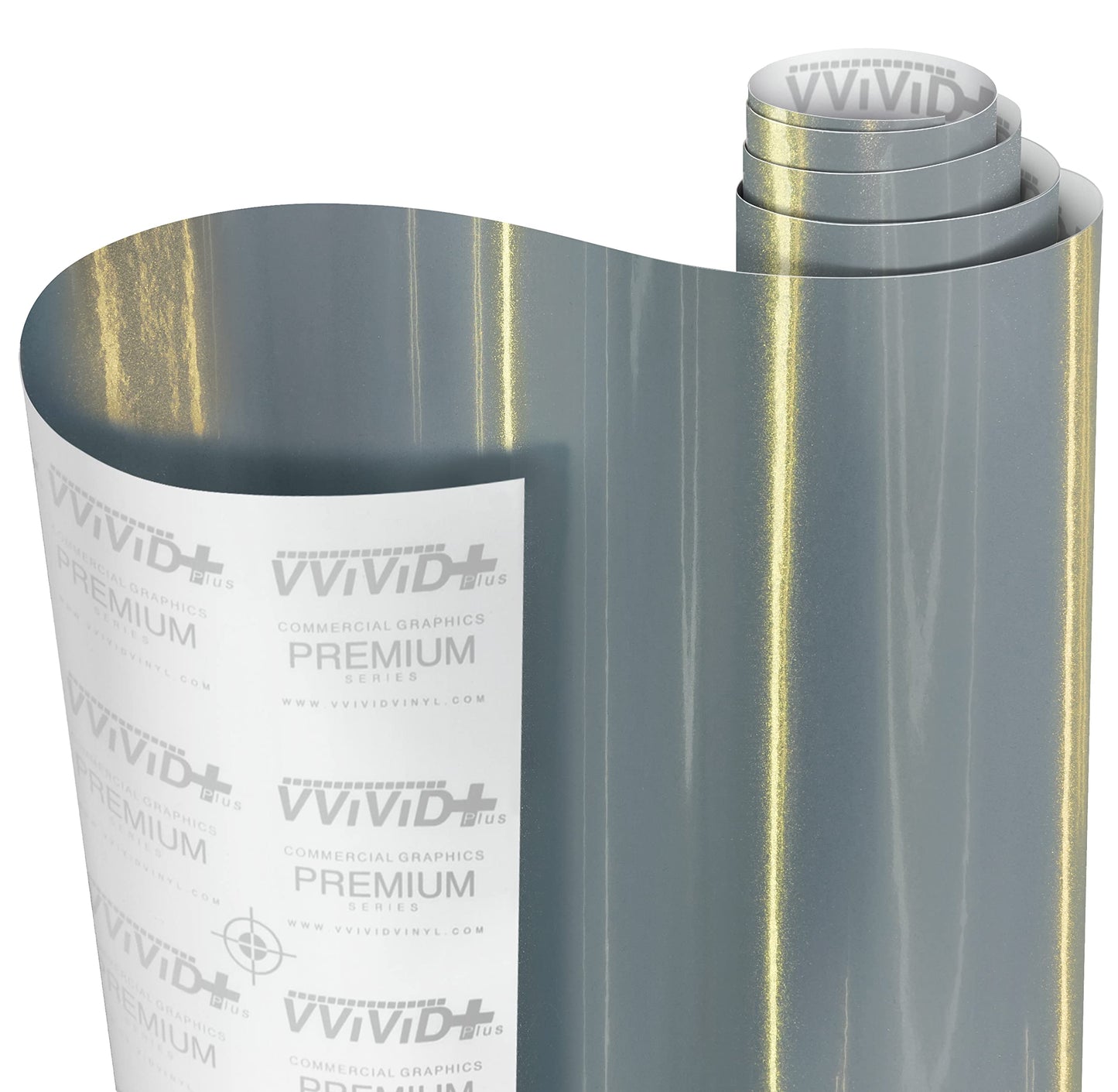 VViViD+ Premium High Gloss Galaxy Metallic Nardo Grey Vinyl Wrap Film Roll (25ft x 5ft)