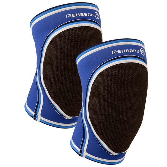 Rehband Original Knee Pads, Neoprene knee protection sleeves for volleyball & indoor sports, Kneepad women & men, Colour:Blue - 1 Pair, Size:Medium