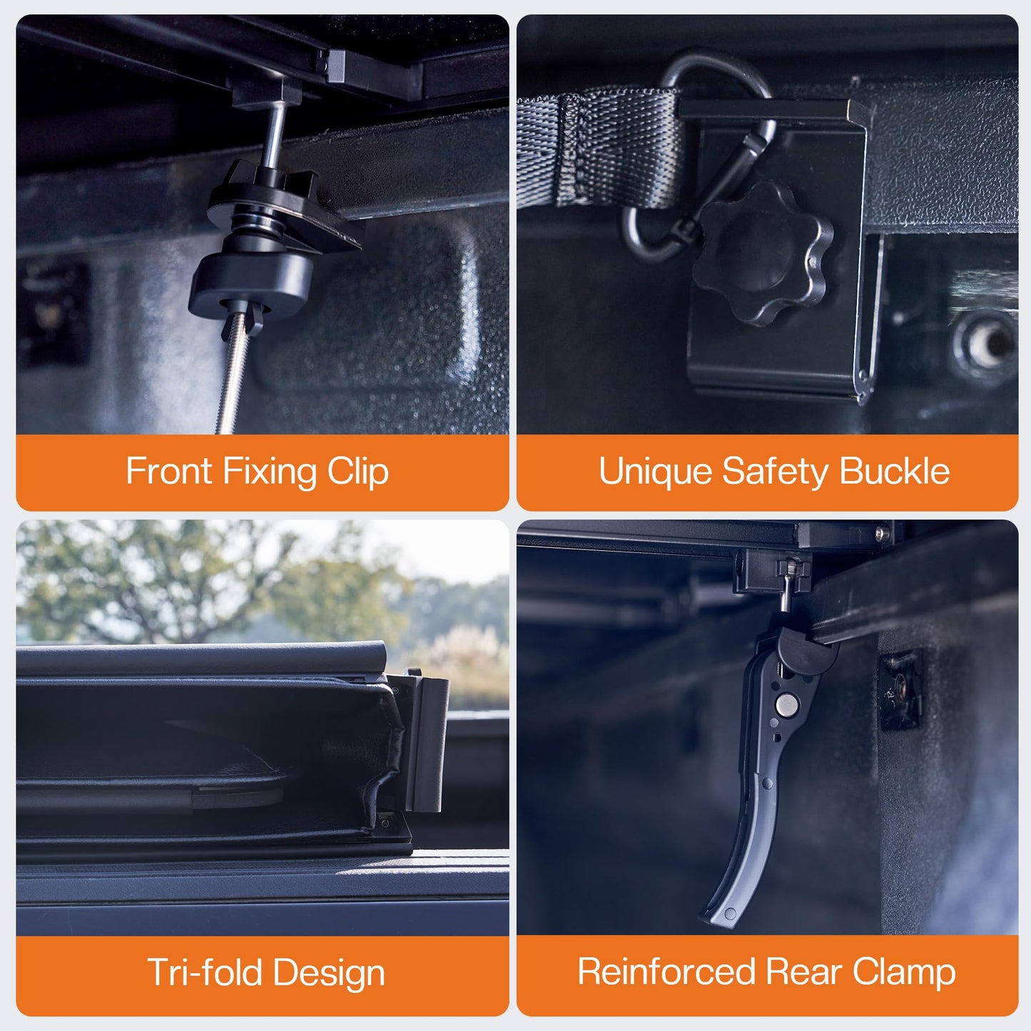 Albott 5 FT Soft Tri-fold Truck Bed Tonneau Cover for 2016-2026 Toyota Tacoma Bed Cover for Trucks (Only Fits Models with Factory Deck Rail System)