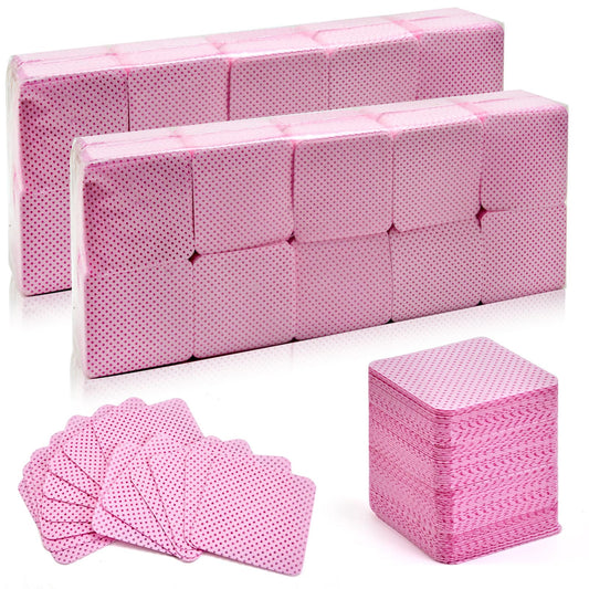Bcowos Pink Lint Free Nail Wipes- 2000PCS Super Absorbent Nail Polish Remover Pads- Lint Free Wipes for Nail Polish Removal, lash Extensions Application, Nail Care
