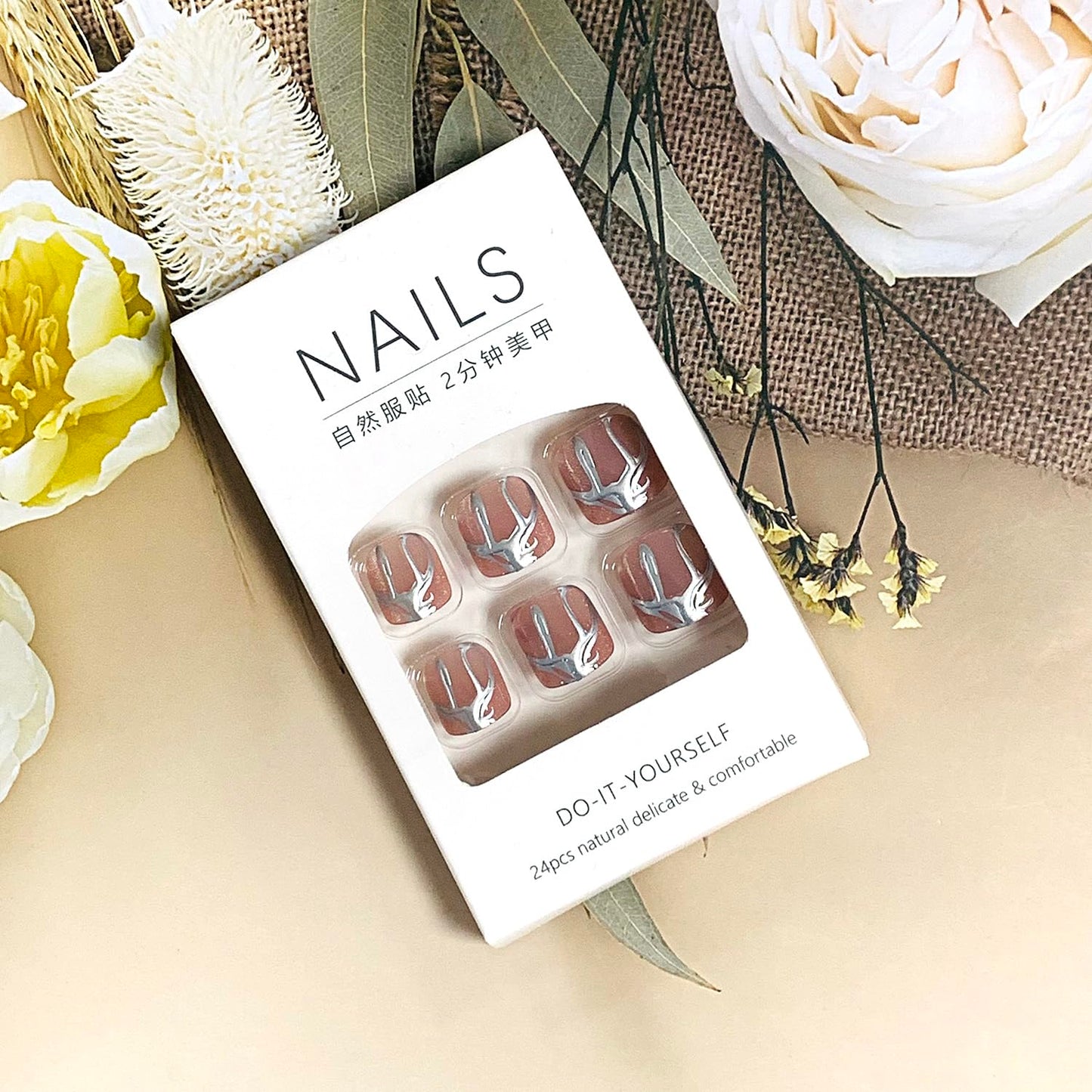 FIEONCIY Press on Toenails with Designs Acrylic Fake Nails for Toe Artificial False Nails with Charms Glue on Toe for Spring Summer Stick on Toenails for Women Girls(F195)