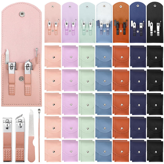 Leriton 70 Set Manicure Set Bulk Professional Nail Care Kit Nail Clippers Kit Stainless Steel Pedicure Set with Travel Case Multicolor Portable Grooming Kits Gifts for Men Women (4 in 1,2.7x3.75'')