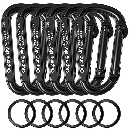 Carabiner Clip Heavy Duty - 3" Iron Carabiners 13KN (2922 lbs) Carabeaner D Shape Spring Hook Clips for Keychain Clip,Gym, Dog Leash，Hammocks，Camping, Hiking,Backpacking or Other Outdoor Activities.