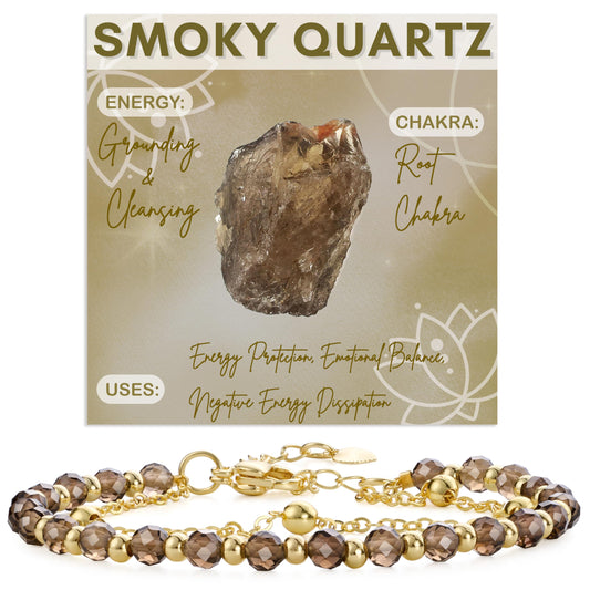 Farfume Smoky Quartz Crystal Bracelet Beaded Bracelets for Women 4mm Natural Stone Beads Gemstone Handmade Jewelry Valentine's Day Gifts