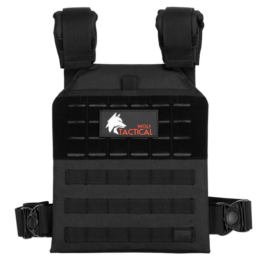 Wolf Tactical Fitness Weighted Vest Men Women - Adjustable Weight, Rucking, Black