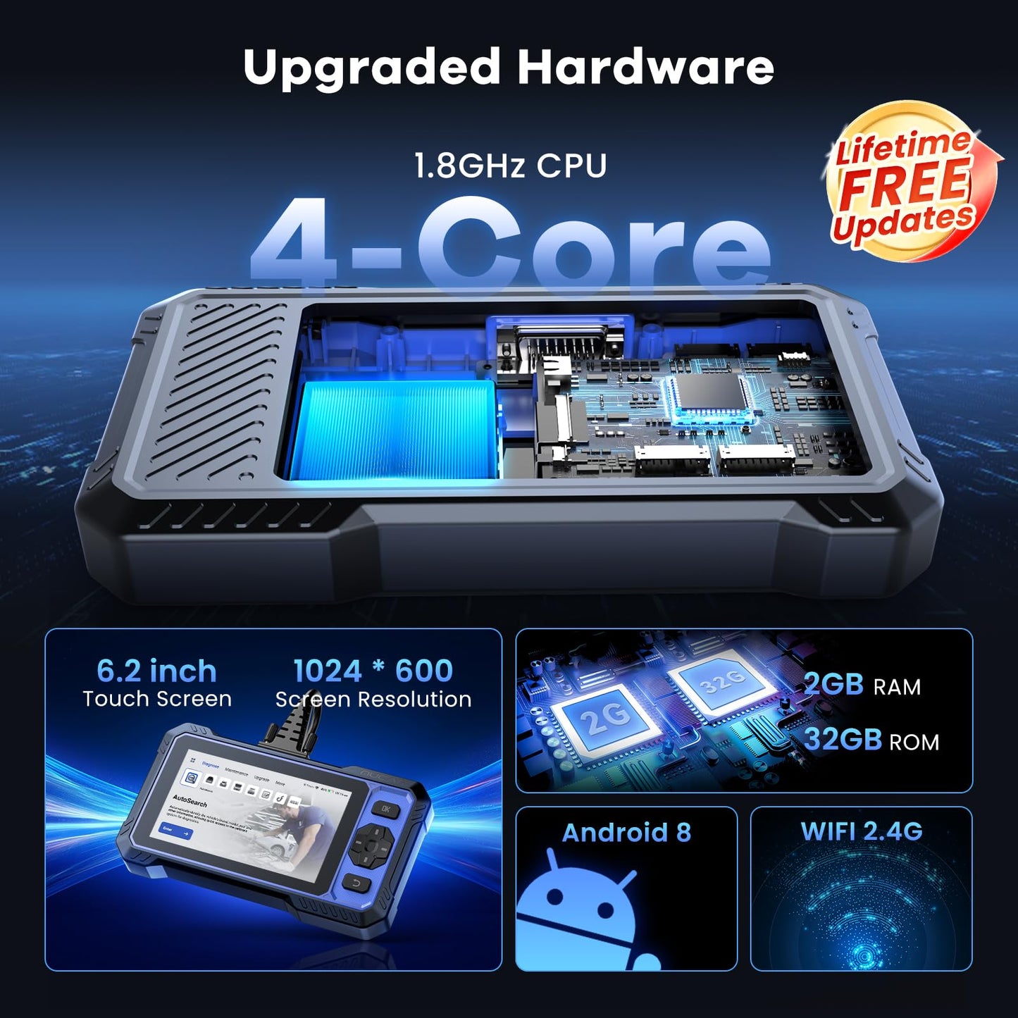 MUCAR 682 + BT200 OBD2 Scanner Diagnostic Tool