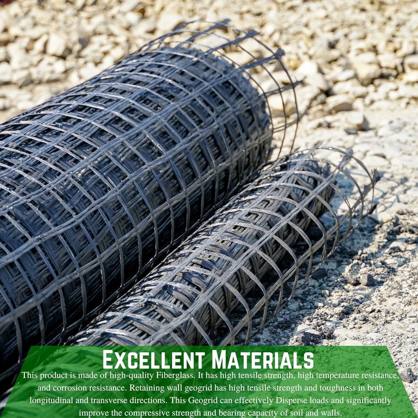 Farm Plastic Supply - Black Retaining Walls - Geogrid, Geocell, Geogrid Retaining Walls, StrataGrid Geogrid, Sub-Grade Stabilization, Soil Reinforcement, Slope Stabilization (1, 4' x 50')