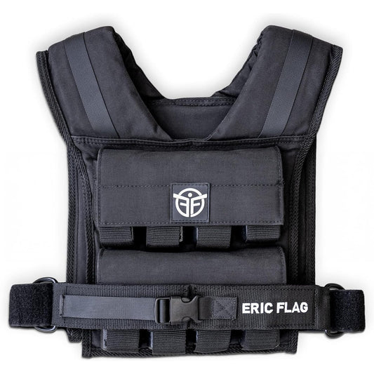 ERIC FLAG 40 lb Weighted Vest for Men & Women - Adjustable 0-40 lb with 16 Iron Weight, Heavy-Duty for Calisthenics, Running and Walking - Compact 1000D Oxford - Weighted Vest with Removable Weights