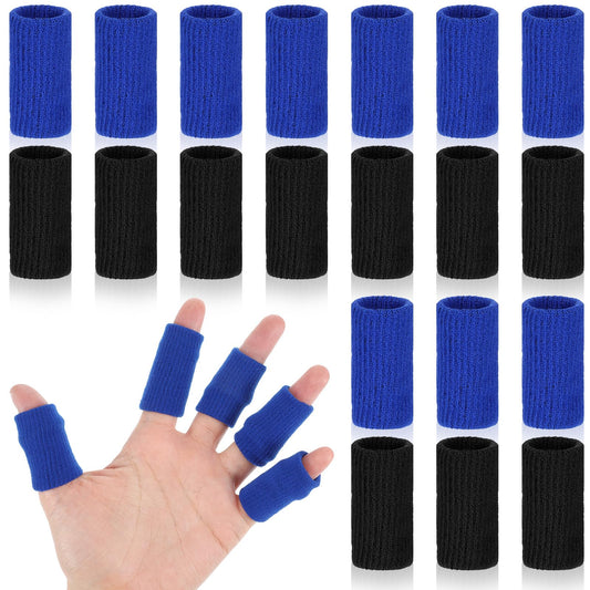 TIESOME 20Pcs Sport Finger Sleeves, Breathable Finger Brace Elastic Fingers Support Sleeves Compression Fingers Sleeve Thumb Splints for Relief Support Protector and Relieving Pain