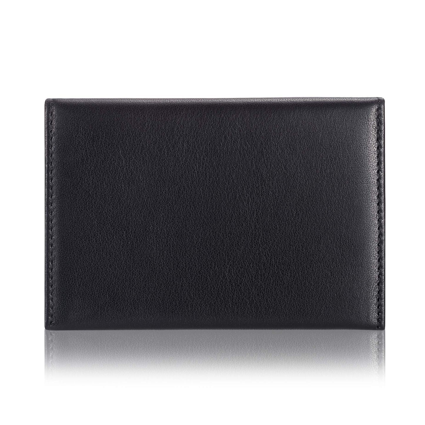 HISCOW Envelope Business Card Case with Magnet Closure - Italian Calfskin (Black)