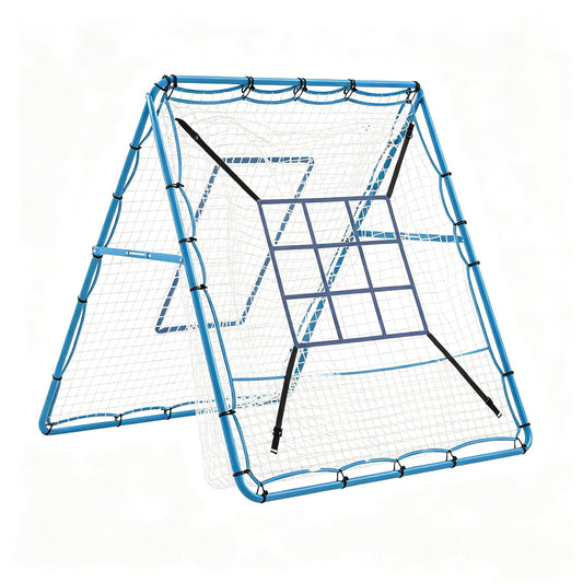 Garvee Baseball Pitching Rebounder Net, 5x4 Ft with 9 Hole Batting, Adjustable Angle Pitchin Back Trainer for Softball & Baseball Practice, Backyard Training Net