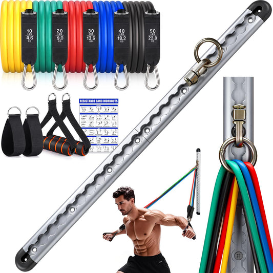 TOBWOLF Resistance Band Wall Mount System, Sturdy Resistance Bands Wall Anchor, Space Saving Home Gym Solution for Strength Training, Wall Mount Workout Anchors Multi-Purpose for Complete Full Body