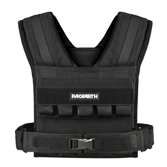 PACEARTH Adjustable Weighted Vest for Men, PACEARTH Heavy Duty Weight Vest with 20 Adjustable Iron Blocks for Hardcore Strength Training, Crossfit, and Running, Black, 44LBS