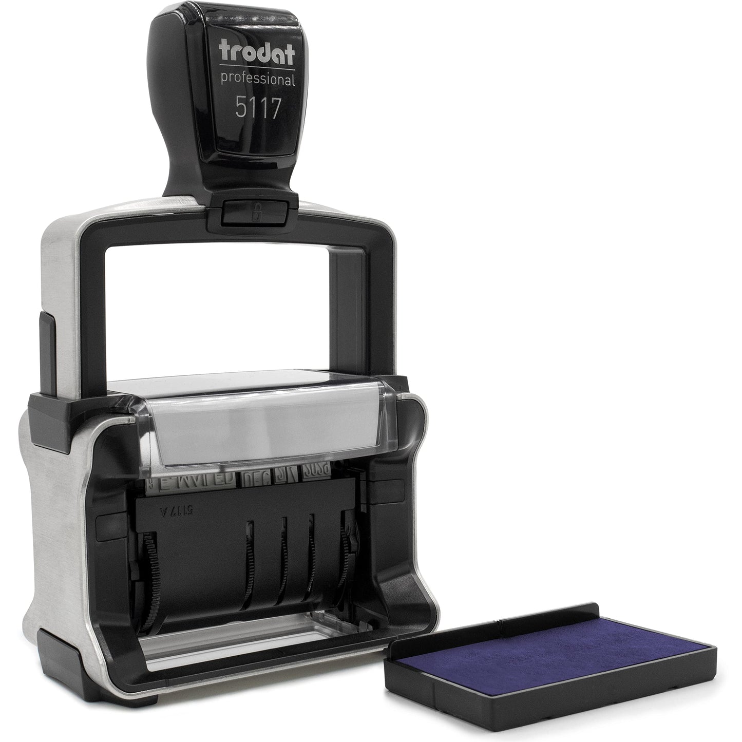 Rubber Stamp Creation - 5117 Professional 12-Message Stamp w/Dater, Self-Inking, Blue Ink Color
