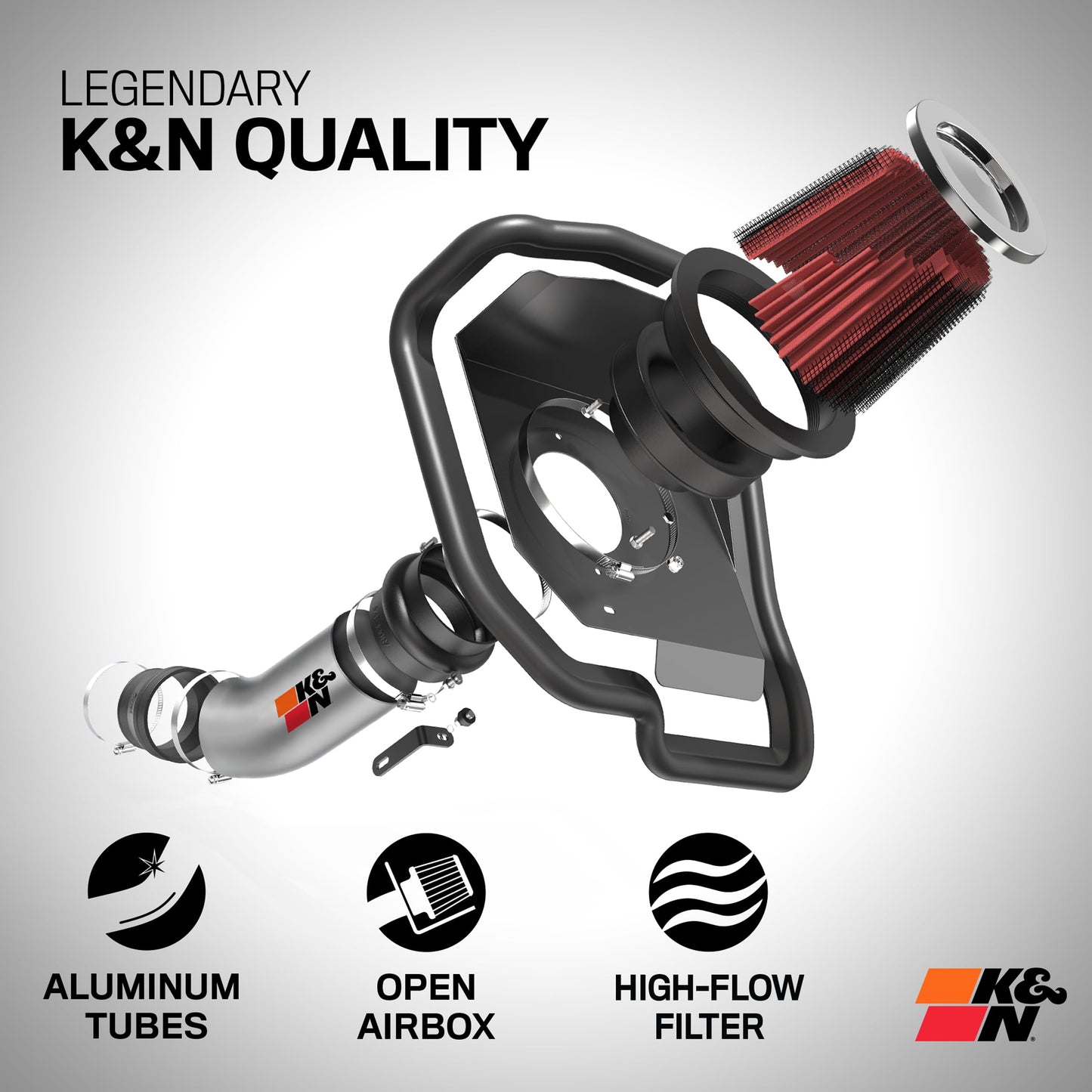 K&N Cold Air Intake Kit: Increase Acceleration & Engine Growl, Guaranteed to Increase Horsepower up to 6HP: Compatible with 2.4L, L4, 2002-2006 TOYOTA (Camry, Solara), 69-8609TTK