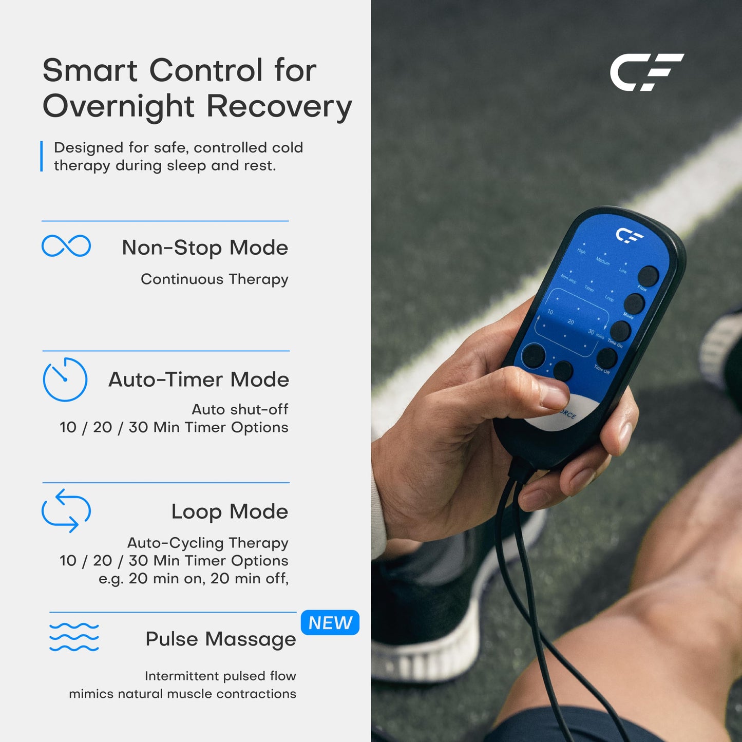 CF-2 Portable Cold Therapy Machine for Knee Surgery Recovery, Foldable & Quiet Ice Therapy System for Travel, Hotel & Home Use, Compact Overnight Cooling for Sports Recovery