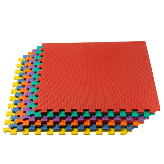 We Sell Mats 1/2 Inch Thickness Multipurpose EVA Foam Floor Tiles, Interlocking Floor Mat for Indoor Gym and Home Use, 24 in x 24 in, Multicolor