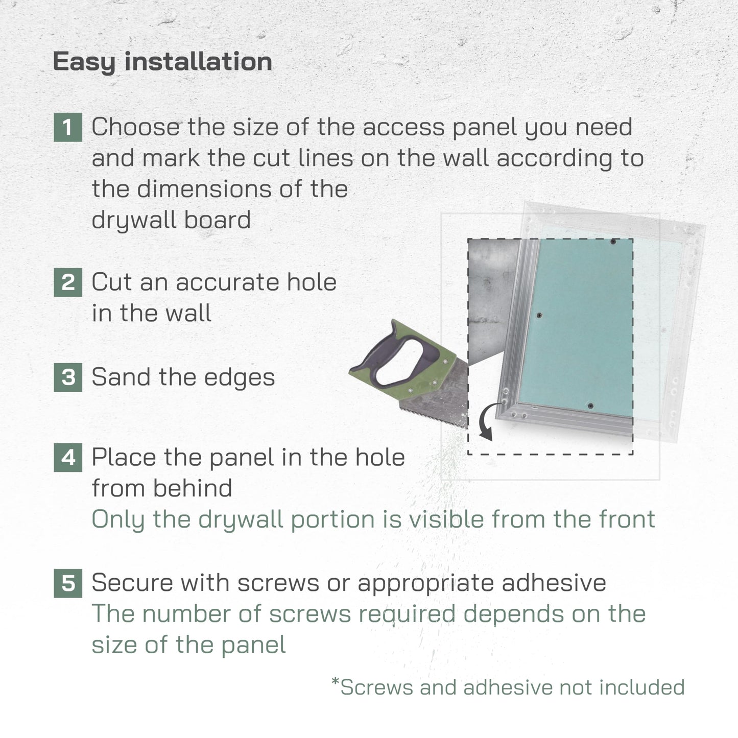 Vent Systems 20" x 24" Inch Access Panel - Drywall, Wall, Electrical, Plumbing Cover Plate - Ceiling, Wall Mount Drywall Access Panel - Metal Crawl Space Door for Home, Garage, Basement, Attic