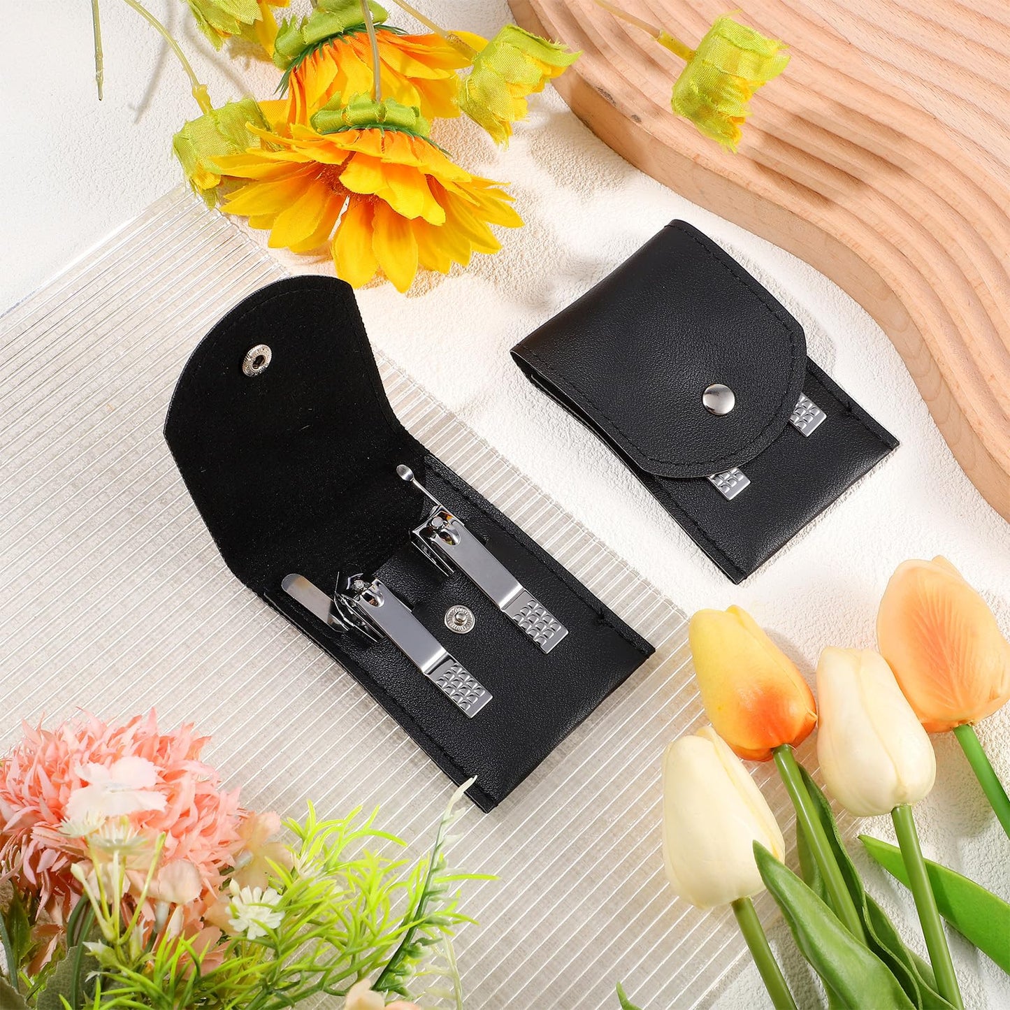 30 Set Travel Manicure Kit Nail Clippers Pedicure Professional Nail Care Tools Stainless Steel Grooming Set with Portable Travel Case Gifts for Mother Father(Black)