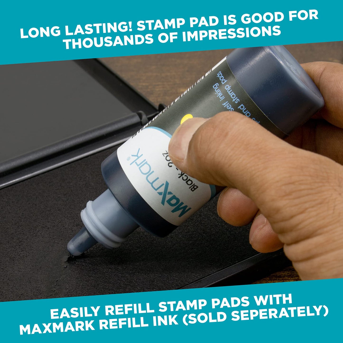 MaxMark Large Premium Olive Green Ink Stamp Pad - 4-1/4" by 7-1/4" - Premium Quality Felt Pad