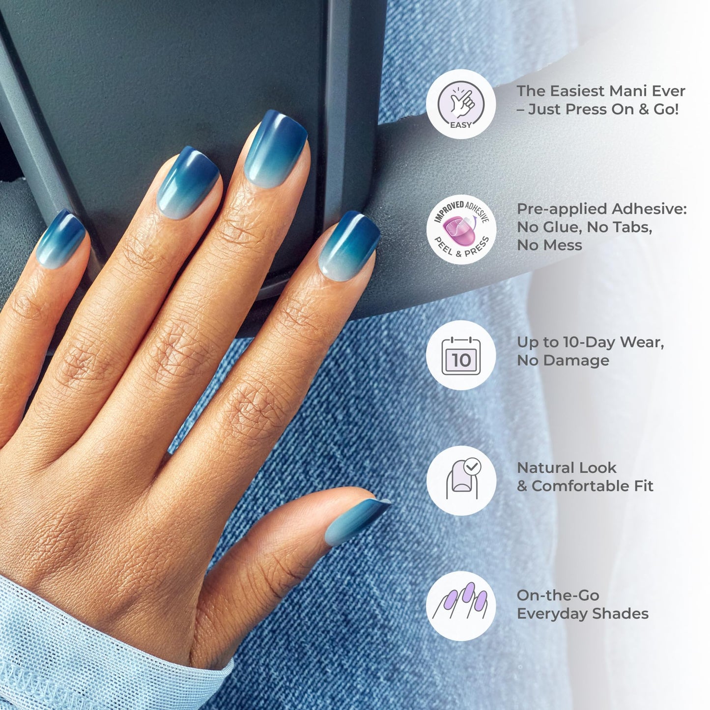 Kiss Impress No Glue Mani Press On Nails, Color, 'Maplewood', Red, Short Size, Oval Shape, Includes 30 Nails, Prep Pad, Instructions Sheet, 1 Manicure Stick, 1 Mini File (Pack of 2)
