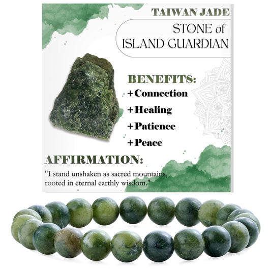 Taiwan Jade-Resilience-8mm Beaded Bracelets for Women Handmade Semi Precious Natural Stone Stretch Elastic Jewelry Yoga Protection Gifts