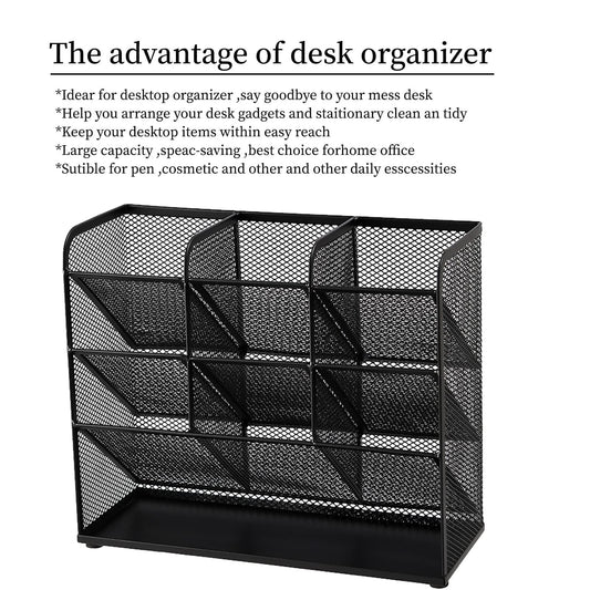 Marbrasse Mesh Desk Organizer, Multi-Functional Pen Holder, Desktop Stationary Organizer, Storage Rack for School Home Office Art Supplies (Mesh Pen Holder)