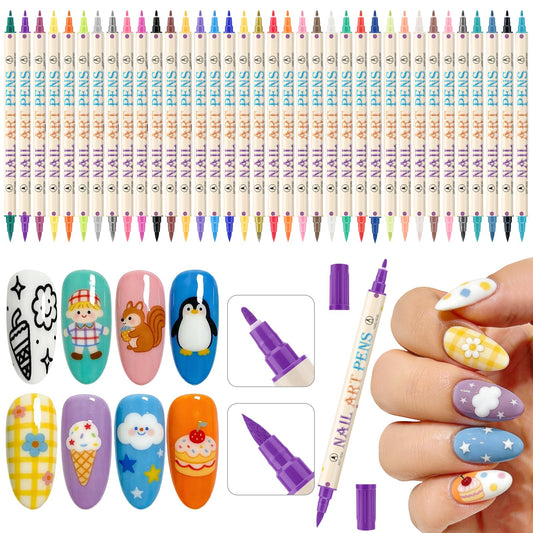 36 Colors Nail Art Pens Set, 3D Nail Polish Pens Quick-Drying Acrylic Paint Markers,For Nail Art Drawing Painting Nail Point Dotting Liner Pen, Nail Design Kit Manicure Tools Home & Salon DIY