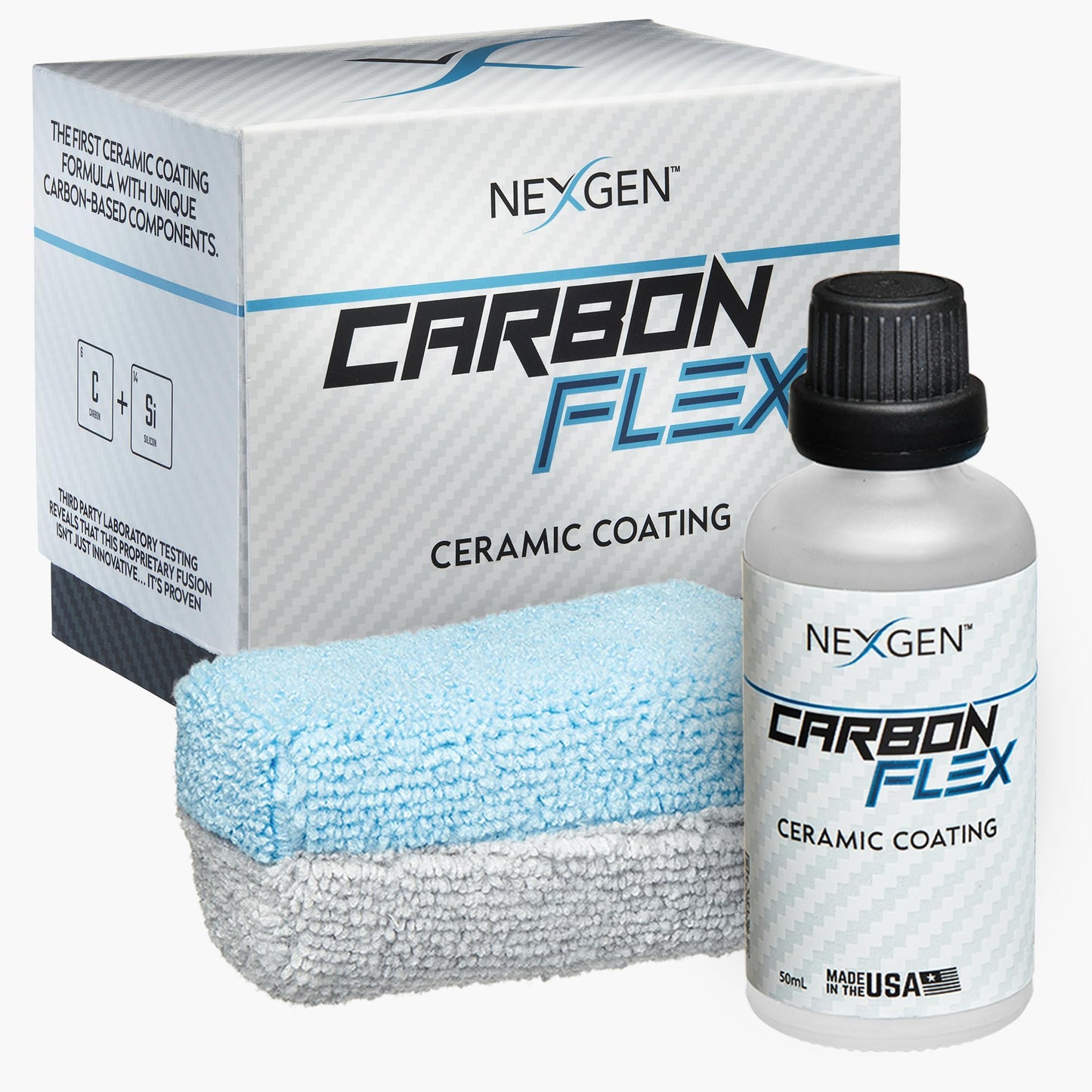 Nexgen Carbon Flex – Ceramic Coating Up to 3-Year - Professional Grade Nano Ceramic Coating for Cars - SIO2 Protection, UV & Chemical Resistant, High Gloss Finish for Paint and Glass - 50ml