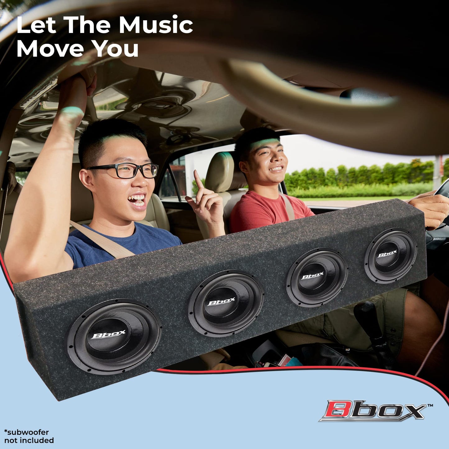 Atrend Bbox Quad 6x9 Unloaded Sealed Speaker Box, Premium MDF Angled Enclosure for Four 6x9 Speakers w/ Pre-Wired Leads & Polyfill, Custom DIY Car Audio for Truck/SUV