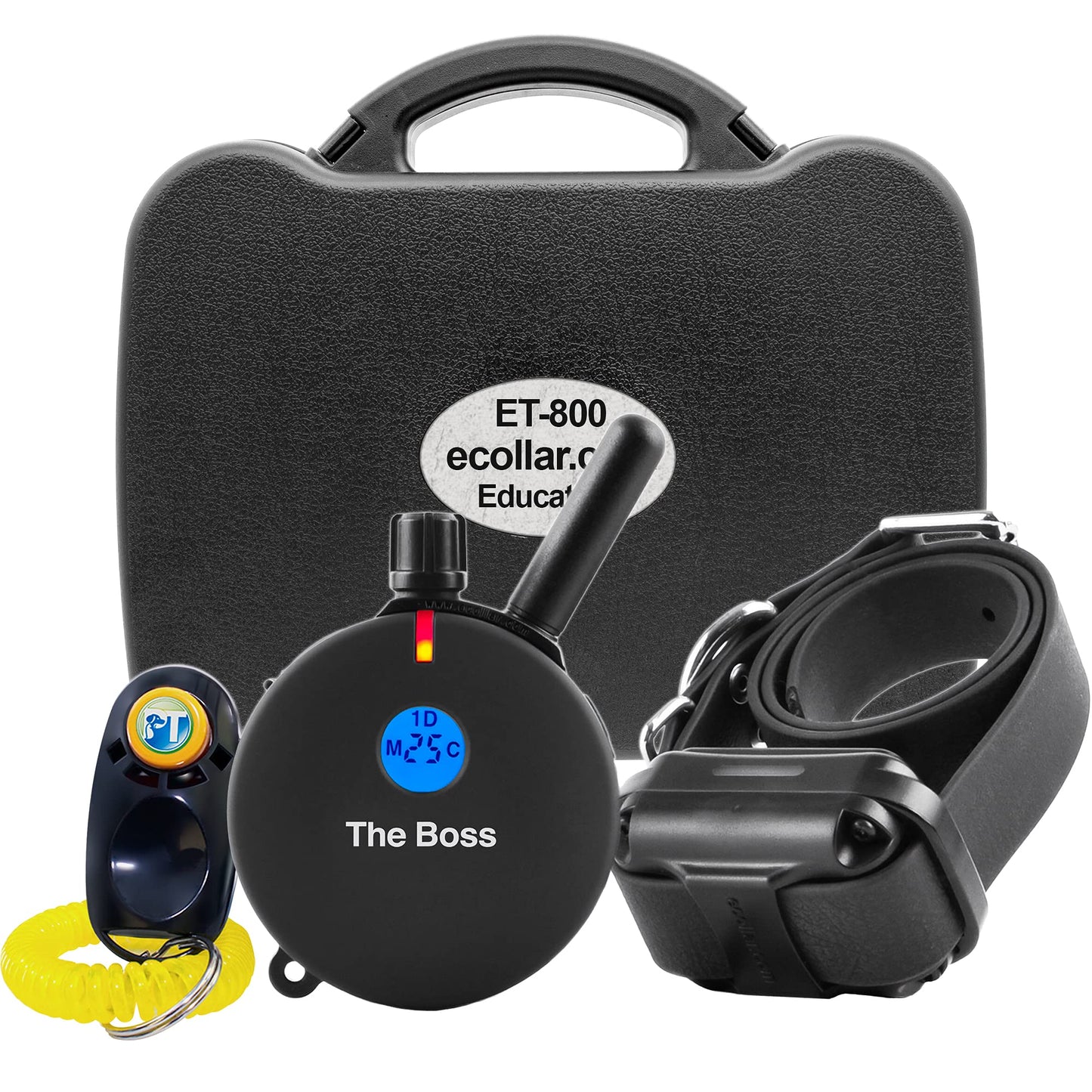 Educator ET-800 The Boss E Collar for Dog Training with Remote - 1 Mile Range, Waterproof, 100 Blunt Stimulation Levels, Tone or Vibration Mode, Night Light Tracking for Small, Medium & Large Dogs