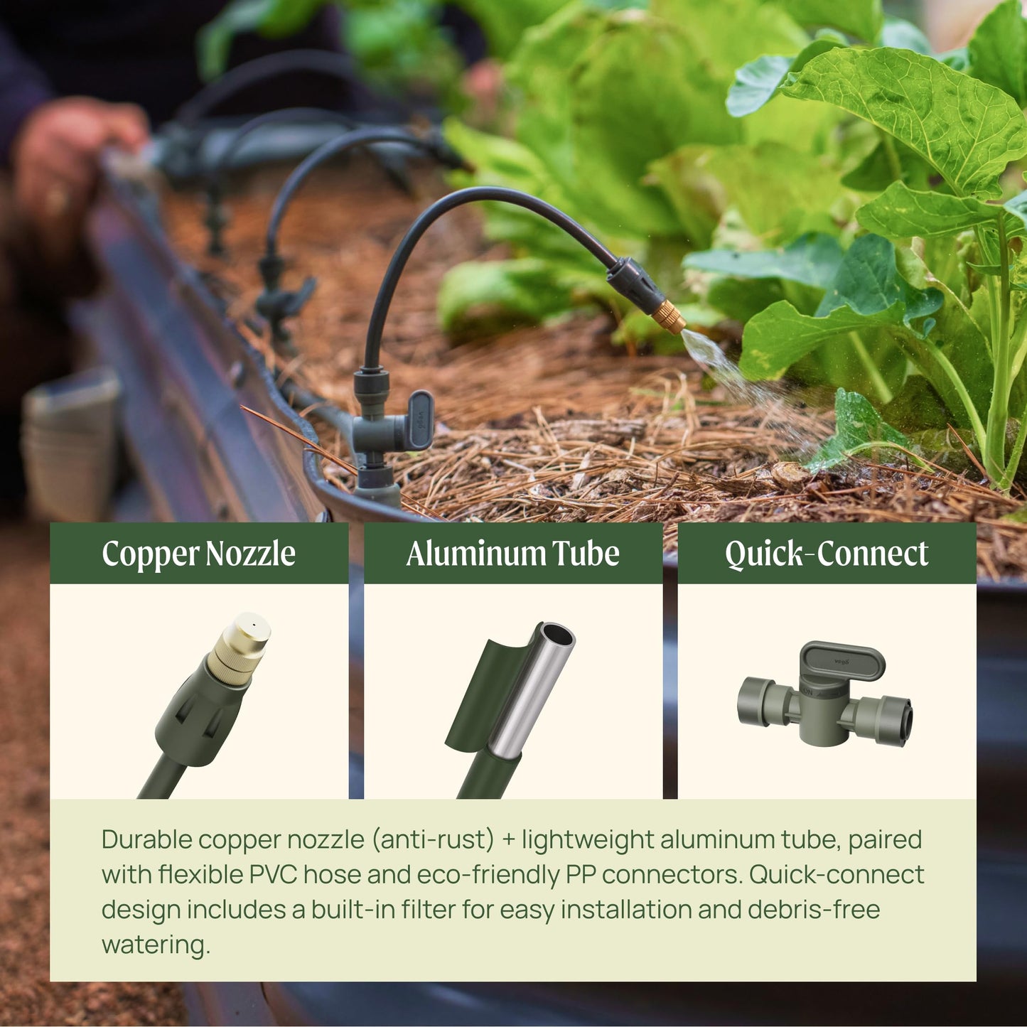 16 Gallon Tree Watering Bag 2 Pack and 40ft Drip Irrigation System for Raised Garden Beds