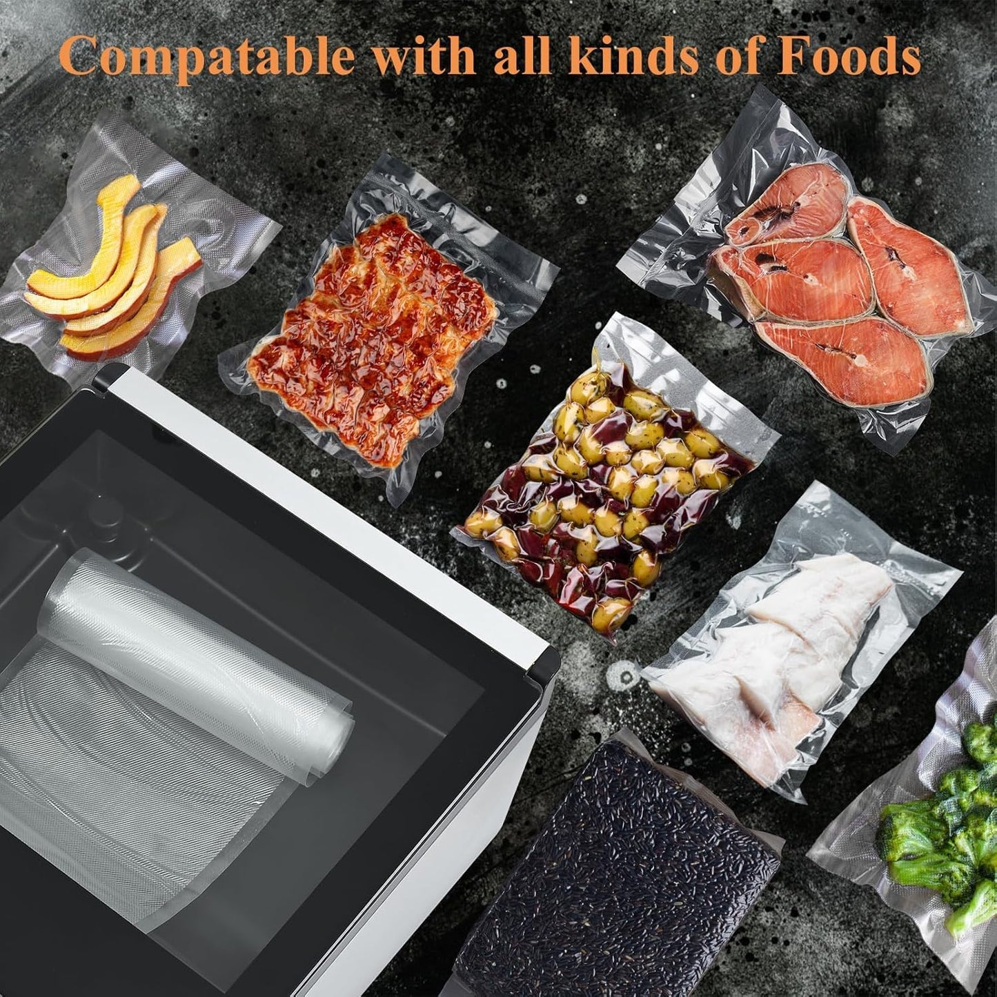 Finderomend 12 inch Chamber Vacuum Sealer, Commercial Vacuum Sealer with Marinades Function, Dry/Moist Vacuum Chamber Sealer for Beans, Sauces, Soups and Meat