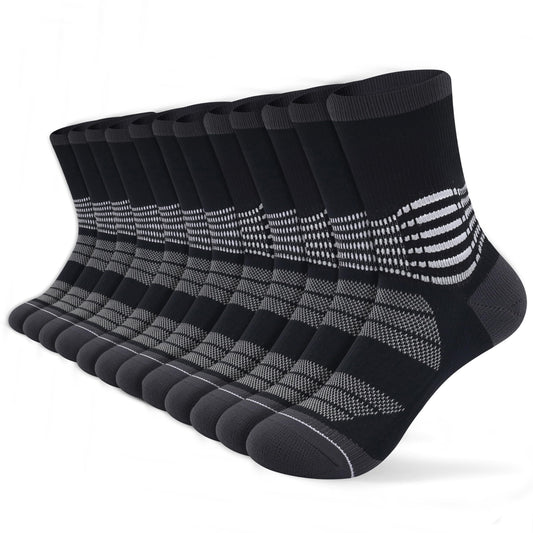 IRAMY Crew Compression Socks for Women Men with Ankle Arch Support Plantar Fasciitis Relief 6 Pairs