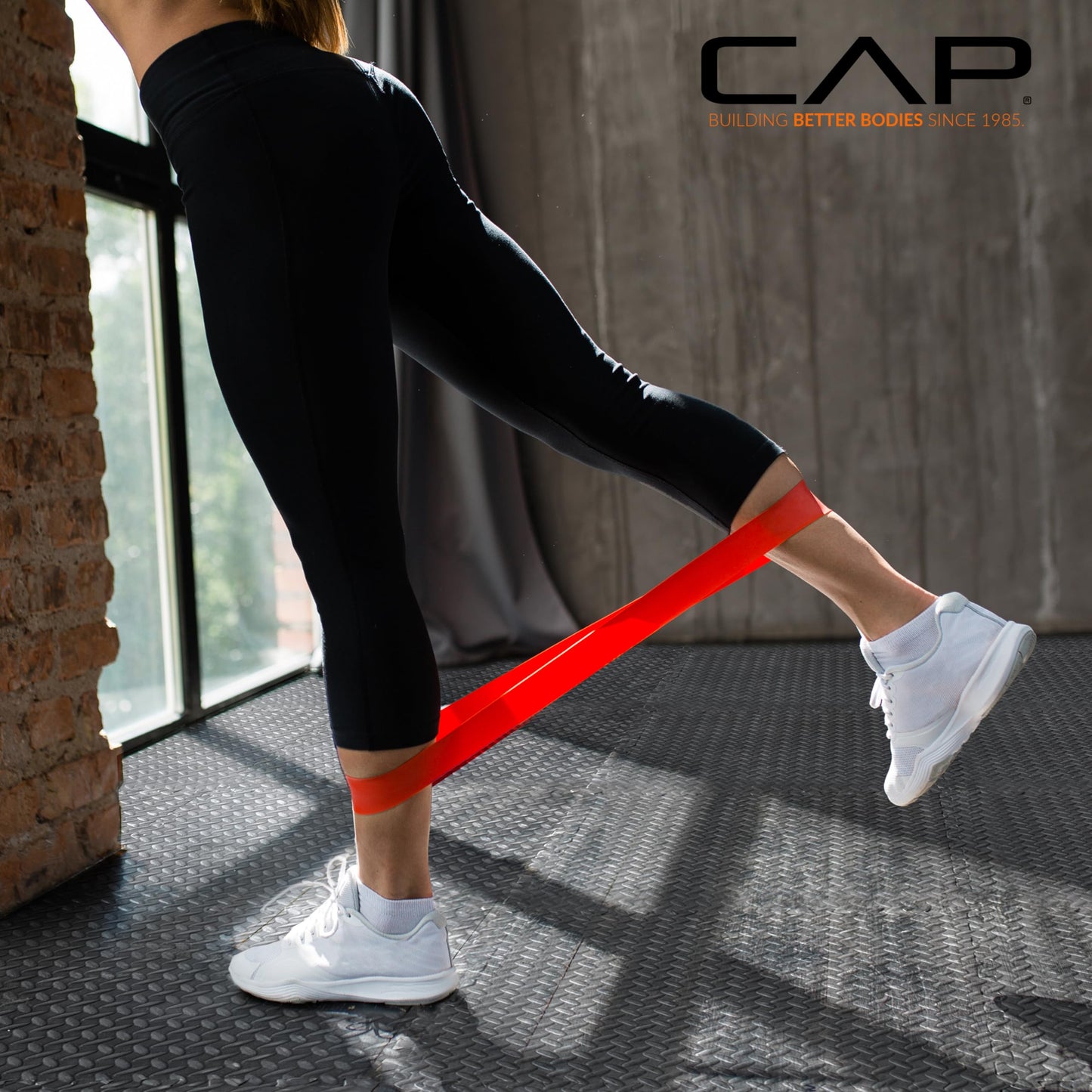 CAP Barbell 3/4-Inch Interlocking EVA Foam Exercise Puzzle Mat Home Gym Flooring - 1 Pack | 24" x 24" x 3/4" | Diamond Pattern - Black