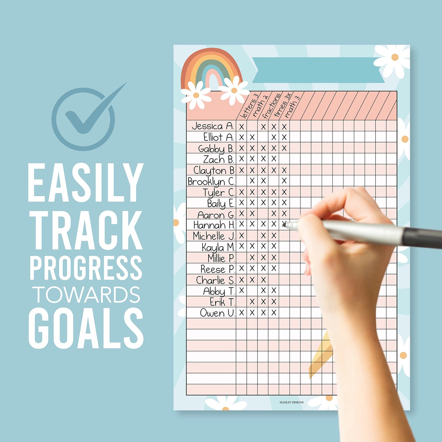 Attendance Chart for Classroom Management - 4 Incentive Chart for Classroom Essentials, 11x17 Student Behavior Charts and Homework Tracker, Teachers Class Attendance and Assignments Log