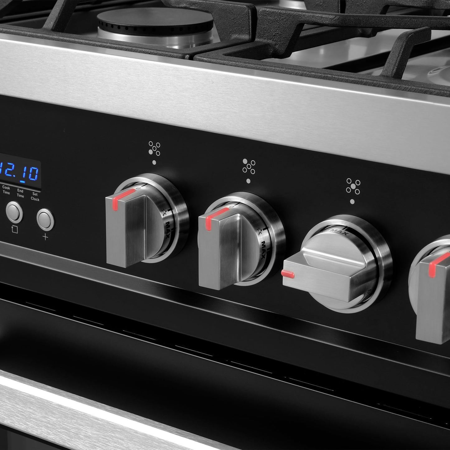 COSMO COS-965AGFC-BKS 36 in. Nebula Collection 3.8 cu. ft. Gas Range, 5 Burners, Rapid Convection Oven, Cast Iron Grates in Matte Black