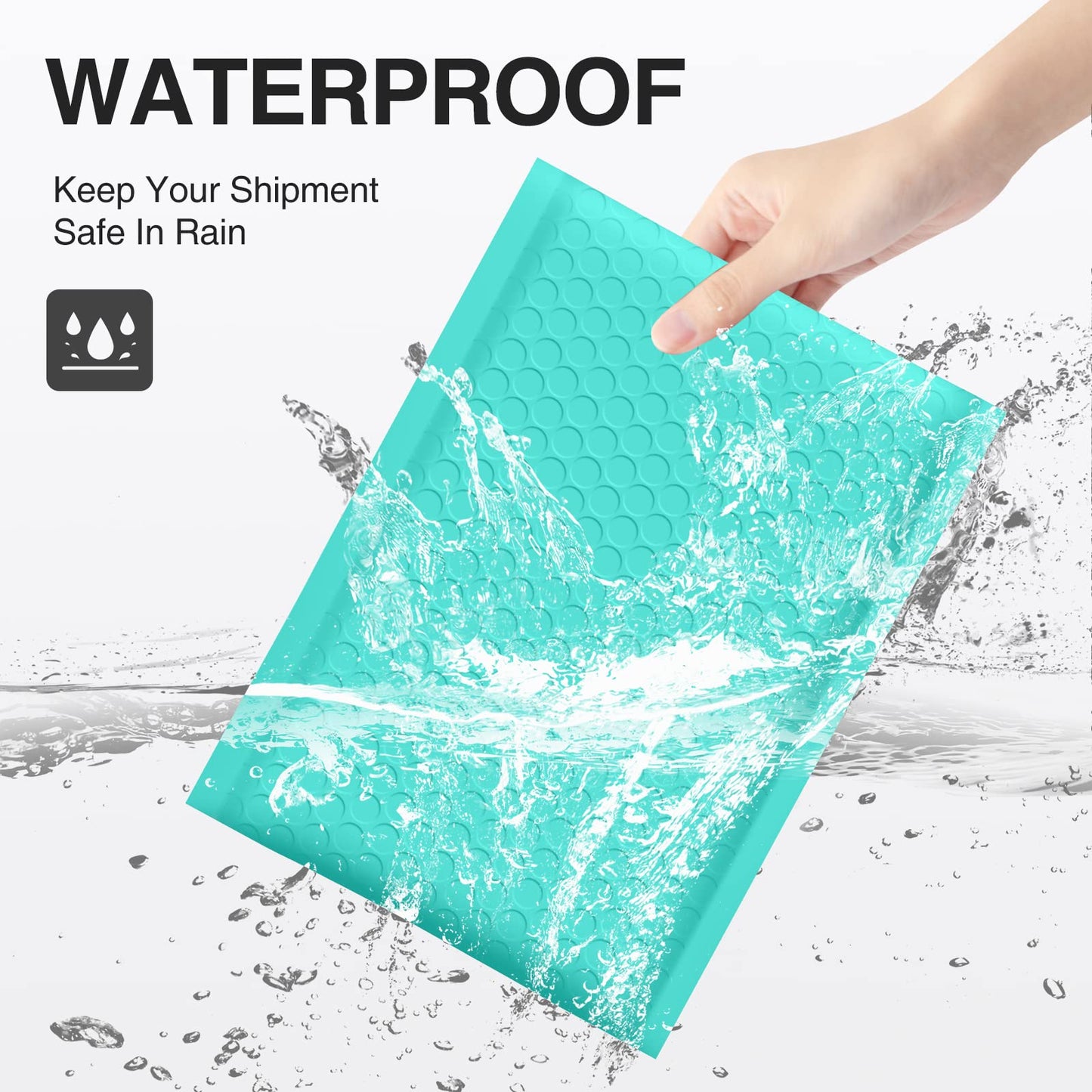 UCGOU Bubble Mailers 6x10 Inch Teal 25 Pack Usable Size 6x9" Padded Envelopes Small Business Mailing Packages Opaque Self Seal Adhesive Waterproof Boutique Shipping Bag for Jewelry Makeup Supplies #0