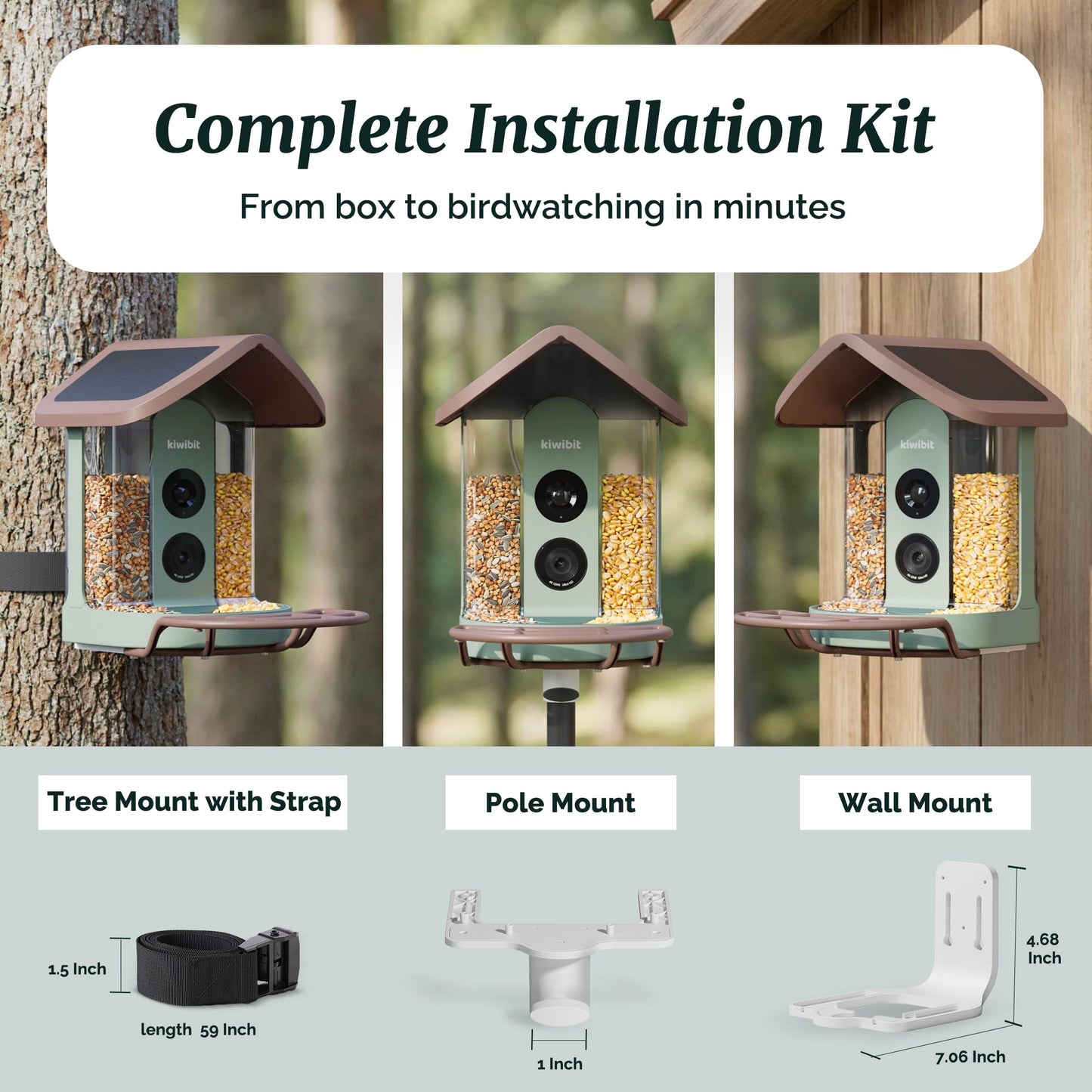 Beako™ Smart Bird Feeder with 4K Camera - Lifetime AI Bird Species Identification, No Subscription Required, 8MP Live Stream & Photos, Auto Capture, Real-Time Notifications, Solar Powered for Outdoors