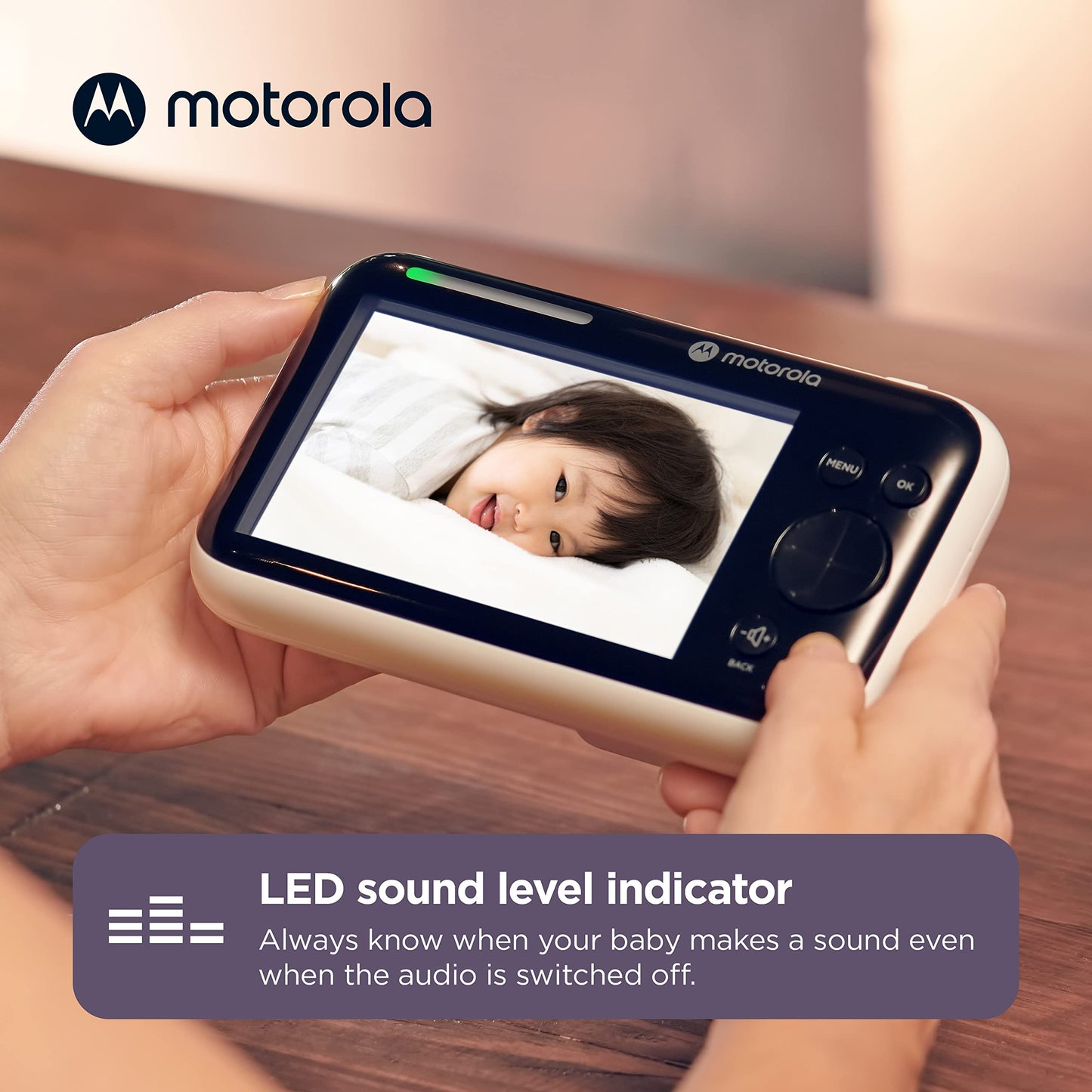 Motorola Nursery PIP1610 HD Connect Baby Monitor Camera, 5", WiFi, Wall Mount, 1080p, 1000ft Range, 2-Way Audio, Pan/Tilt/Zoom, Room Temp, Lullabies